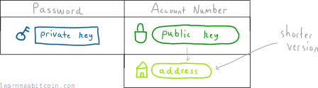 Diagram showing an address another version of the account number.